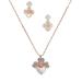 Kate Spade Jewelry | Kate Spade Rose Gold Precious Pansy Necklace & Earrings Matching Jewelry Set | Color: Pink/White | Size: Set