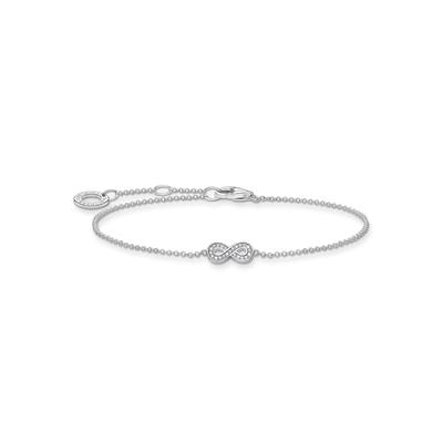 Armband THOMAS SABO "Infinity/Unendlichkeitsschleife silber, A2003-051-14-L19V" Gr. 19, bunt (silberfarben, weiß, weiß),