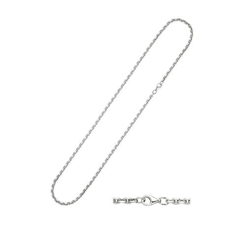 Silberkette JOBO, silber (silber 925), Halsketten, Damen, Silber 925 (Sterlingsilber), L: 45cm, Ankerkette 925 Silber diamantiert 45 cm