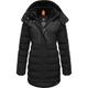 Winterjacke RAGWEAR "Ashanta Block" Gr. 6XL (52), schwarz Damen Jacken Lange stylischer, gesteppter Winterparka mit gefütterter Kapuze