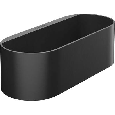 Aufbewahrungsbox HANSGROHE "WallStoris", schwarz (tief mattschwarz), B:25cm H:7,1cm T:10cm, Aufbewahrungsboxen, BxTxH: 2