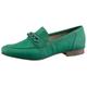 Slipper RIEKER Gr. 42, grün (smaragd) Damen Schuhe Slip ons Loafer, Mokassin, Business Schuh mit modischer Zierkette