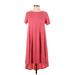 Lularoe Casual Dress - A-Line: Pink Solid Dresses - Women's Size X-Small