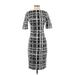 Eva Longoria Casual Dress - Sheath Crew Neck Short sleeves: Gray Dresses - Women's Size Small