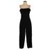 Zara Jumpsuit Plunge Sleeveless: Black Print Jumpsuits - Women's Size Medium