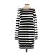 Joe Fresh Casual Dress - Sweater Dress: Ivory Stripes Dresses - Women's Size Large