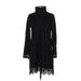 Joie Casual Dress - Sweater Dress Turtleneck Long sleeves: Black Solid Dresses - Women's Size X-Small