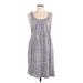 SONOMA life + style Casual Dress - A-Line Scoop Neck Sleeveless: Gray Dresses - Women's Size Large