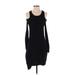 Just Fab Casual Dress - Sweater Dress: Black Dresses - Women's Size Small