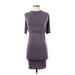 Lulus Casual Dress - Bodycon High Neck Short sleeves: Purple Solid Dresses - Women's Size X-Small