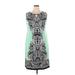 JM Collection Casual Dress - Shift: Green Baroque Print Dresses - Women's Size 0X