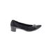 Attilio Giusti Leombruni Flats: Slip-on Chunky Heel Work Black Solid Shoes - Women's Size 39.5 - Pointed Toe