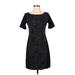 DKNY Casual Dress - Sheath: Black Print Dresses - Women's Size 4