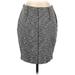 Ann Taylor Casual Pencil Skirt Knee Length: Gray Bottoms - Women's Size 4 Petite