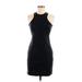 BB Dakota Casual Dress - Sheath Crew Neck Sleeveless: Black Print Dresses - Women's Size 6