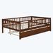 House On Tree Wood Daybed w/ Trundle & Fence Guardrails Wood in Brown/Green | 28.3 H x 36.2 W x 79.5 D in | Wayfair L24IN0126-WF301863AAL