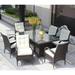 Latitude Run® Patio 7-Piece Rectangular Dining Set w/ 6 Dining Chairs in Brown | Wayfair F850B3E0300840E995628190D6553945