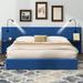 Latitude Run® Platform Bed Upholstered/Velvet in Blue | 38.6 H x 97.2 W x 81.9 D in | Wayfair C977DF52957C42299577E1F3D3467512