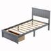 Winston Porter Damonica Solid Wood Platform Storage Bed Wood in Gray | 36.2 H x 42.4 W x 76 D in | Wayfair 4BB43AD9952748A4933EF8BA501C58C1