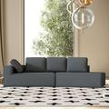 Gray Sectional - Latitude Run® 125" Stylish Chaise Lounge Modern Indoor Lounge Sofa Sleeper Sofa w/ Clean Lines For Living Room Chenille | Wayfair