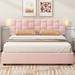 Latitude Run® Upholstered Platform bed w/ Height-adjustable Headboard & Under-bed Storage Space Upholstered in Pink | Wayfair