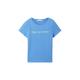 TOM TAILOR DENIM Damen Basic T-Shirt mit Bio-Baumwolle, blau, Textprint, Gr. S