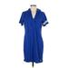 MICHAEL Michael Kors Casual Dress - Shift V-Neck Short sleeves: Blue Print Dresses - Women's Size Small