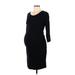 Liz Lange Maternity for Target Casual Dress - Sheath Scoop Neck 3/4 sleeves: Black Print Dresses - Women's Size Medium