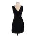 Everly Casual Dress - A-Line Plunge Sleeveless: Black Print Dresses - Women's Size Small