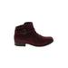 Earth Ankle Boots: Burgundy Print Shoes - Women's Size 7 - Round Toe