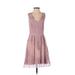 Yoana Baraschi Casual Dress - Party Scoop Neck Sleeveless: Pink Solid Dresses - Women's Size 2