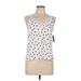 BP. Sleeveless Blouse: White Print Tops - Women's Size Medium