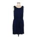Lou & Grey Casual Dress Scoop Neck Sleeveless: Blue Print Dresses - Women's Size Medium