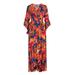 Jean Miami Libellule Print Ruffled Wrap Dress