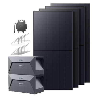 Anker SOLIX Solarbank Dual-System (2160W PV | 3200Wh) mit Bodenhalterungen