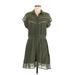 Claudie Pierlot Casual Dress - Shirtdress Collared Short sleeves: Green Solid Dresses - Women's Size 38