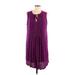 Old Navy Casual Dress - Shift: Purple Solid Dresses - Women's Size Large