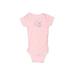 Gerber Short Sleeve Onesie: Pink Floral Motif Bottoms - Size 3-6 Month