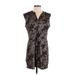 Vivienne Vivienne Tam Casual Dress: Brown Snake Print Dresses - Women's Size 4