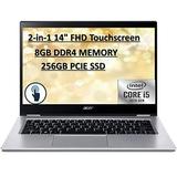 acer 2020 Newest Spin 3 2-in-1 14 FHD Touchscreen Laptop Computer/ 10th Gen Intel Quad-Core i5 1035G1 (Beats i7-7500u)/ 8GB DDR4/ 256GB PCIe SSD/WiFi 6/Windows 10 with E.S Holiday32GB USB Card