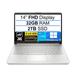 hp Newest 14 Laptop 14 FHD IPS Display 11th Gen Intel Quad-Core i3-1125G4(Up to 3.7GHz Beat i5-8250U) 32GB RAM 2TB SSD USB Type-C WiFi Bluetooth HDMI Webcam Long Battery Windows 11S