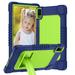 Doemoil For TCL TAB 10 Gen 2 Tablet 2023 Hybrid Case Kids Friendly Soft Silicone Adjustable Stand Cover Hard Back Shell Shock Protection for TCL TAB 10 Gen 2 Tablet 10.4 inch Model 8496G2 - Navy Green