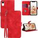 for iPhone XR Wallet Case Card Holder Leather Kick-Stand Flip Cases for iPhone XR Wrist Strap for iPhone XR Case Wallet Magnetic Closure Shockproof Protective Cover for iPhone XR (Red)