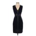 J. Mendel Cocktail Dress - Sheath V Neck Sleeveless: Black Print Dresses - Women's Size 0