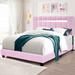 84" Adjustable Queen Size Upholstered Platform Bed, Velvet Fabric Laminated Bed Frame