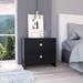 Modern Wooden Nightstand, Two Drawers