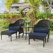 Cozywor 5-Piece Wicker Outdoor Patio Conversation Lounge Chair Set