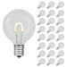 25 Pack LED G40 Plastic Filament Outdoor Globe Replacement Bulbs, Warm White