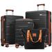 4-Pcs Expandable ABS Luggage Sets with Travel Bag & 360掳 Spinner Wheels