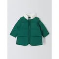 John Lewis Baby Borg Quilted Shower Resistant Jacket, Green